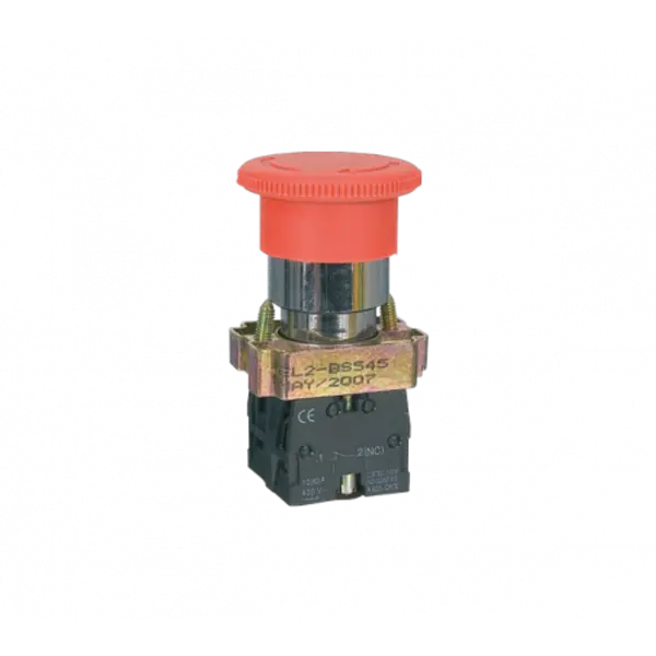 Bouton coup de poing arrêt d'urgence complet Ø22 - tourner pour déverouiller - 1NO+1NF