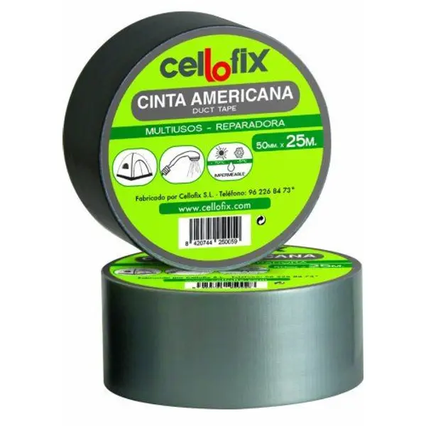 Cinta Americana 25mt X 50 Mm Negra