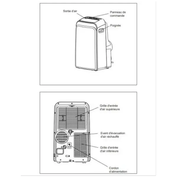 climatiseur mobile froid seul 3.5kw classe a