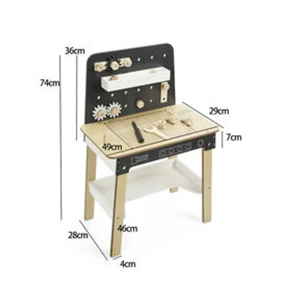 Jeu établi de bricolage avec outils en bois