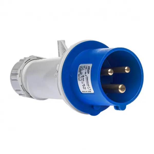 Prise CEE male 2P+T 16A - 220V - Étanche IP44 - IDE