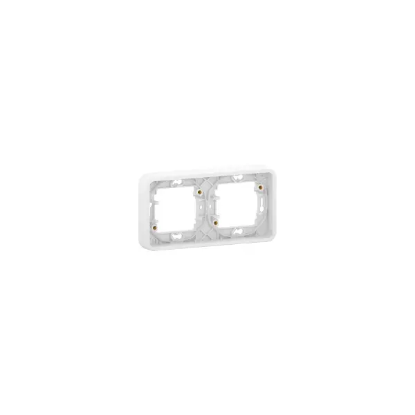 Mureva Styl - Cadre 2 postes horizontal - encastré - IP55 - IK08 - blanc - MUR39101