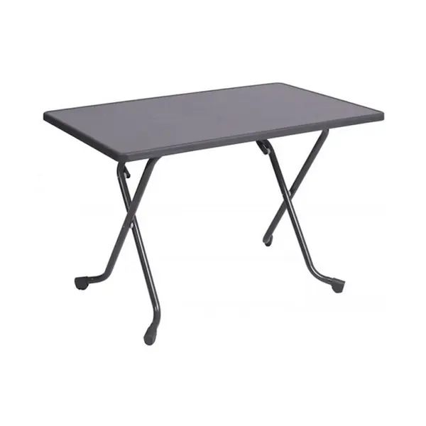 Guéridon pliant - COLA - Acier époxy gris - Plateau mélamine hydro bois - 110 x 70 cm - PROLOISIRS