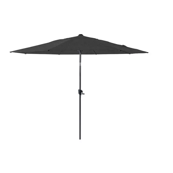 Parasol droit en aluminium inclinable avec manivelle - Ø300 cm - Coloris chiné graphite - PROLOISIRS