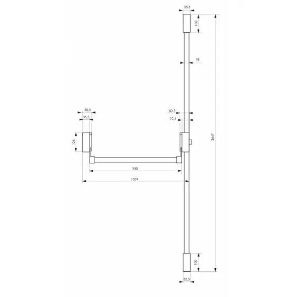 Serrure anti-panique D-Cross pour porte d'entrée 1150mm max, 2/3 pts haut et bas, réversible, blanc - THIRARD