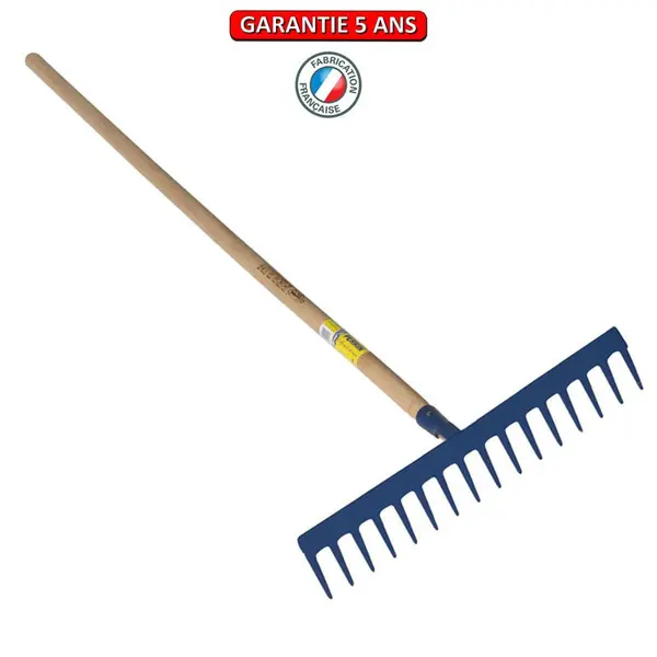 Râteau travaux publics à lame dents droites emmanché 1,50 m PEFC - PERRIN
