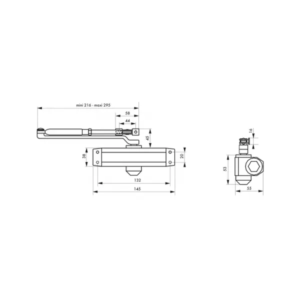 Ferme-porte automatique hydraulique - 30kg, laqué gris - THIRARD