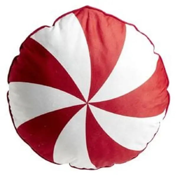 Coussin bonbon rouge et blanc Ø40cm