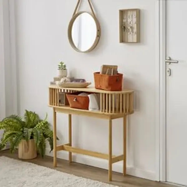 Console Gaïa bambou naturel - L100xP30xH80cm