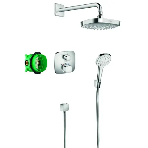 Pack encastré Croma Select E avec mitigeur thermostatique Ecostat E - chrome