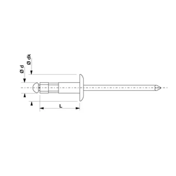 Rivet Multi Ser Tete Ronde Std D4.0X17 Bte De 500 Prodixal