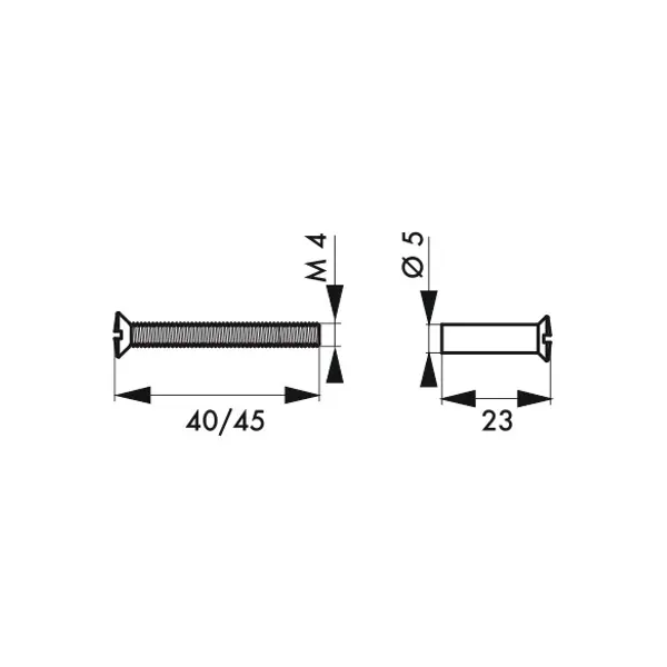 Vis métaux pour porte intérieure, 4x40mm pour ensemble chromé et nylon - THIRARD