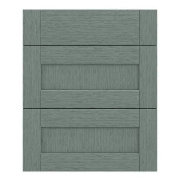 Façade 1 tiroir + 2 casseroliers 60cm COLINE vert sauge - l. 59.7 x h. 71.5cm