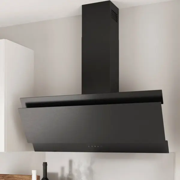 Hotte inclinée "Link" noire - 90 cm