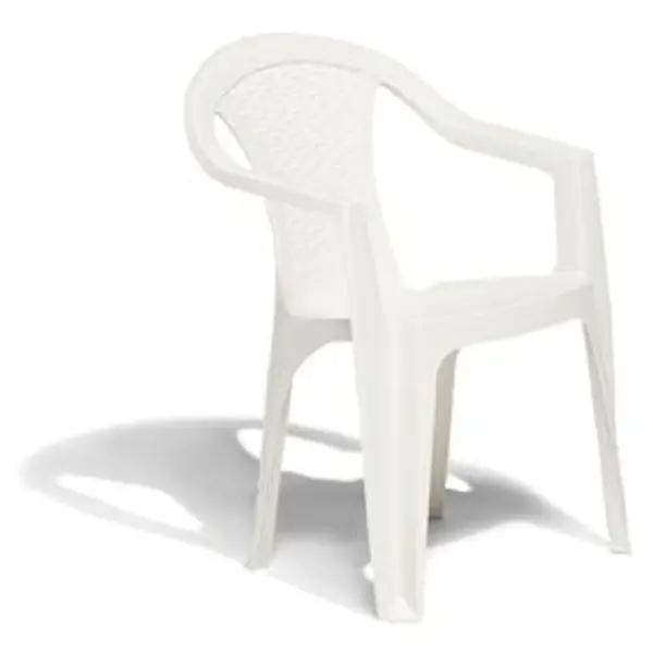 Fauteuil de jardin monobloc Viva plastique dossier tressé blanc 53xP56xH80cm