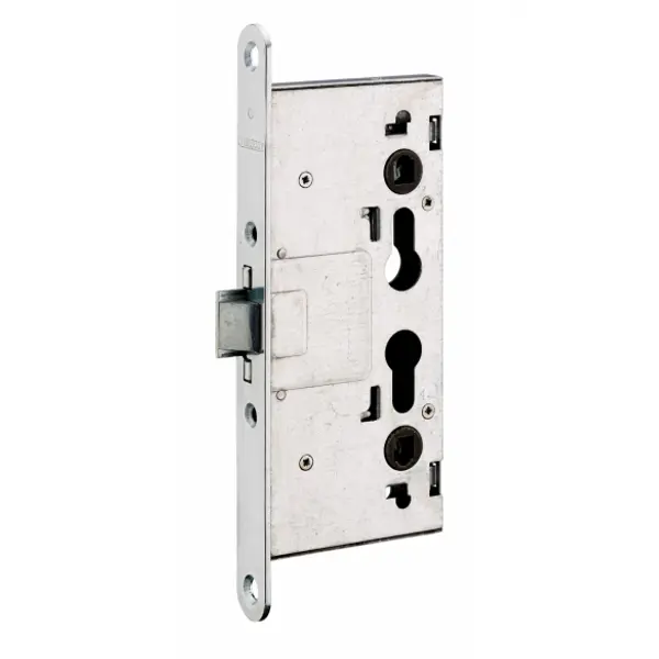 Boitier de serrure encastrable à cylindre pour porte de chaufferie, axe 65mm, industrie, anti-panique, bouts ronds - THIRARD