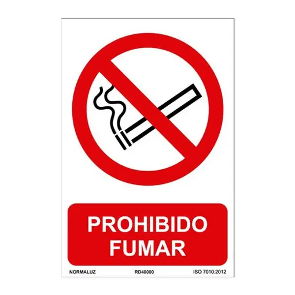 Señal Prohi Fumar Pvc 0,7Mm 210X300Mm