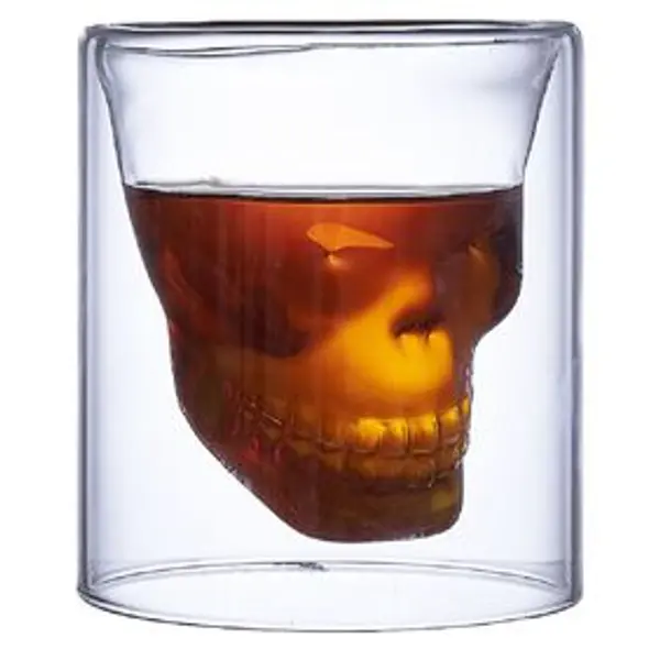 Verre double paroi Halloween tête de mort 25cl