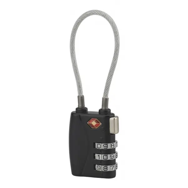Cadenas à combinaison TSA à cable, 3 chiffres, voyage, 30mm - THIRARD