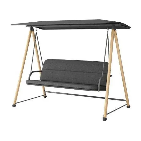 Balancelle Darwin en acier heat/coussin - 211 x 170 x 110 cm - oak/noir - PROLOISIRS