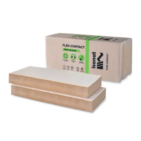 Laine de bois - Isonat 55 Flex - panneau - 1,22 x 0,60 ml - ép. 220 mm - R6,10