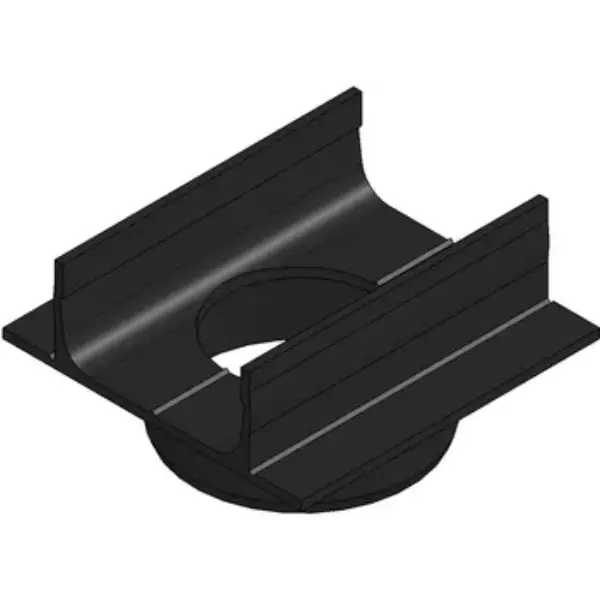 Connecteur E-TEC 65 type 60, avec sortie verticale DN 75, accessoire pour caniveau E-TEC 65 T60, en PVC, noir, 100x100x57mm