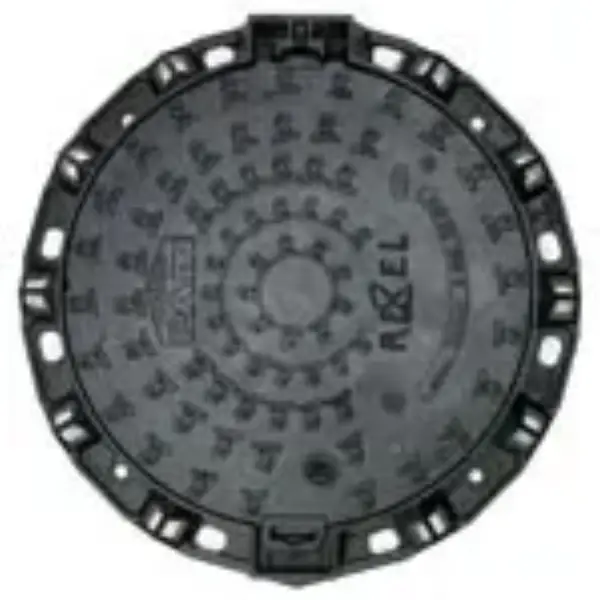 REGARD DE CHAUSSEE FONTE REXEL SECURITE D600MM CADRE ROND MARQUAGE "EAUX PLUVIALES" D400 NF PONT A MOUSSSON