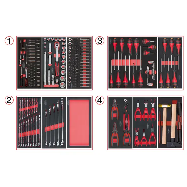 Servantes ULTIMATE 5 tiroirs équipées de 241 outils