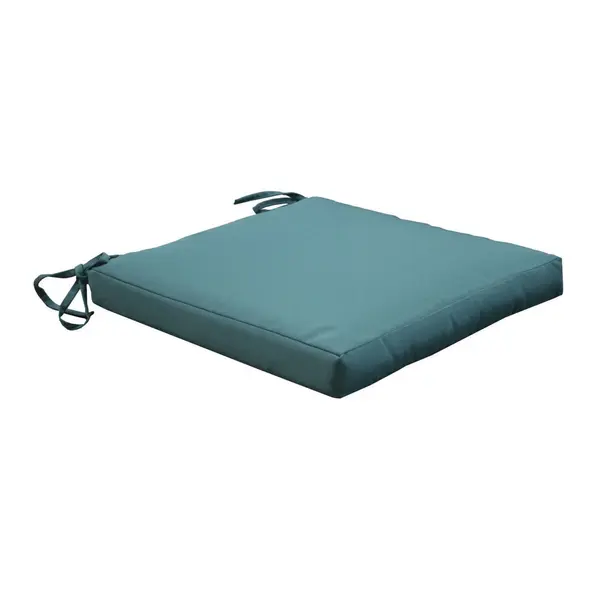 Lot de 4 Coussins Galette bleu avec ouate pour assise - déhoussables - PROLOISIRS