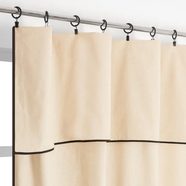 Rideau Klervie naturel noir l. 135 x H. 260 cm - JBY CREATION