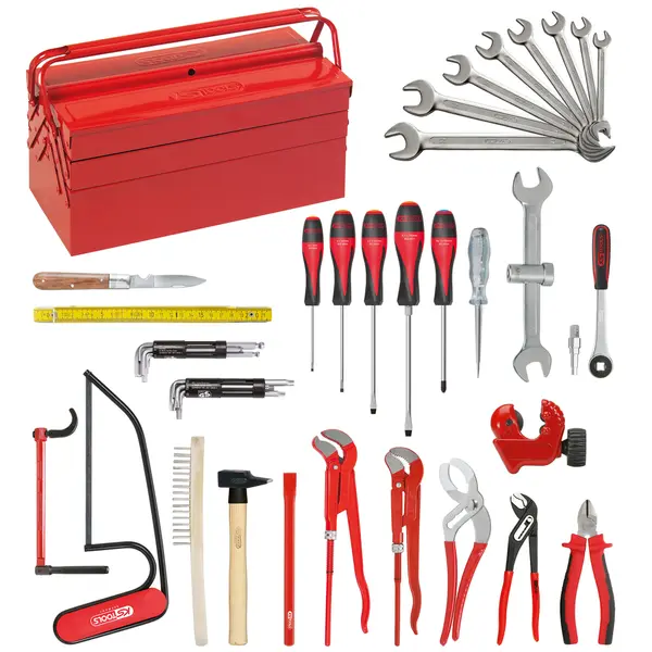 Composition d'outils Sanitaire-Chauffage en caisse métallique - 47 pièces