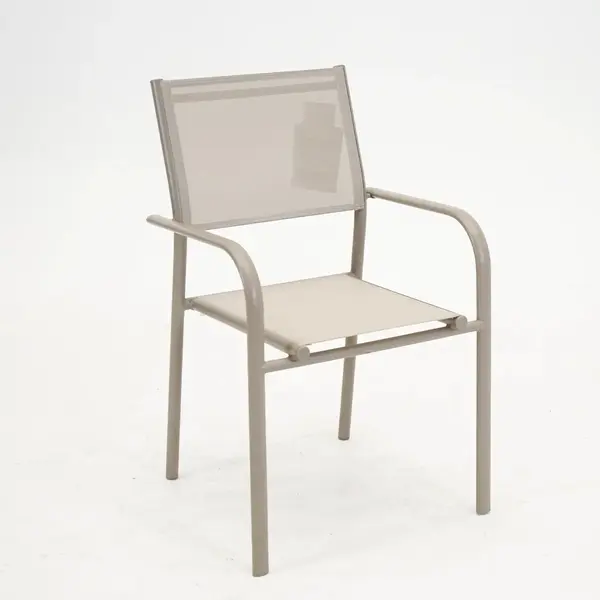 Fauteuil Empilable Duca - Aluminium et TPEP - Sand et Sand - PROLOISIRS