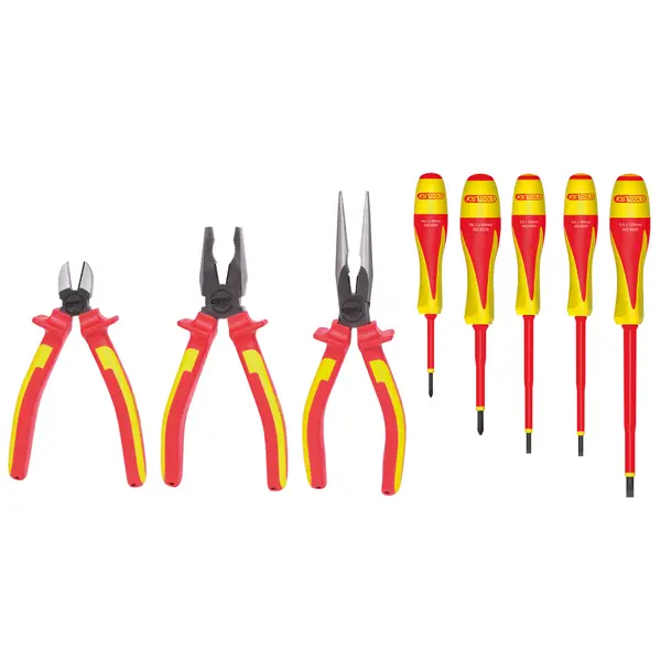 Jeu de 3 pinces ERGOTORQUE® et 5 tournevis isolés ULTIMATE®