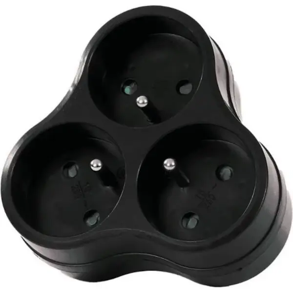 Triplite 3 prises 16 A noire - adaptateur multiprise compact - Gao