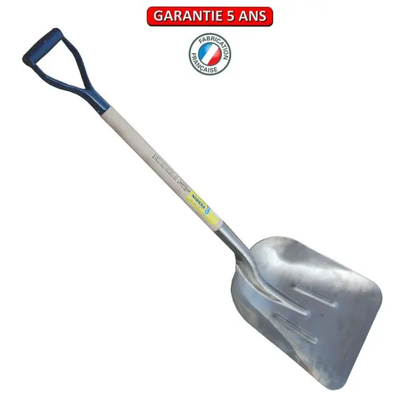 Pelle extra creuse alu emmanchée en D - PERRIN