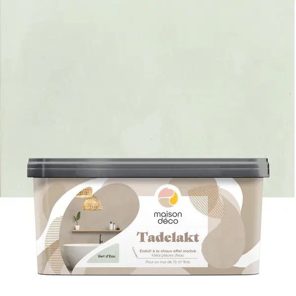 Enduit décoratif Tadelakt MAISON DECO, vert d'eau, 5l - MAISON DECO