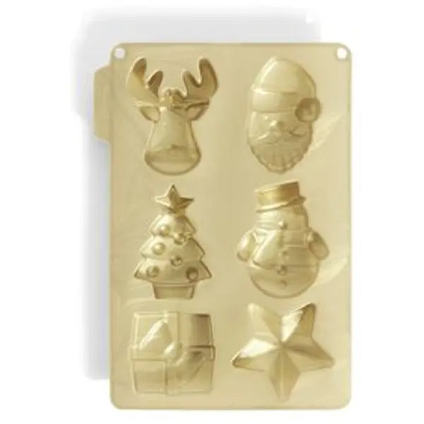 Moule silicone 6 formes de Noël 27x19xH2cm