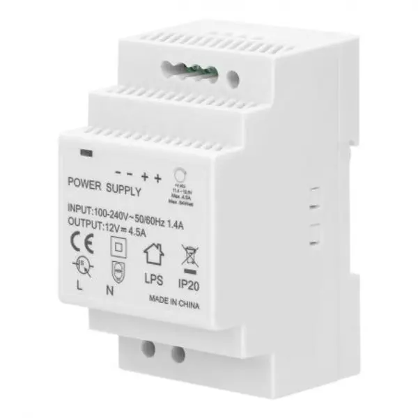 Alimentation courant continu 12V 4,5A 54W - 3 modules - Transformateur 220V - 12V cc