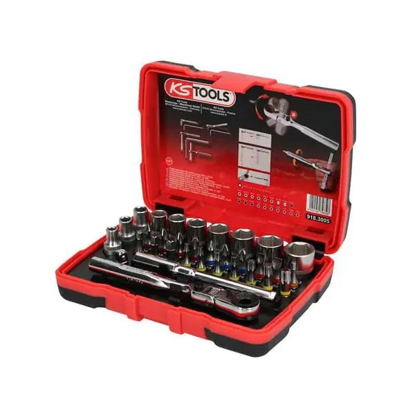 KS TOOLS Coffret douilles et embouts TORSION Power 1/4", 33 - 918.3005