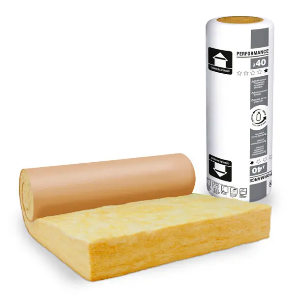 Laine de verre 280mm Comble perdu 40 R:7 - 2,8m x 1,2m - Rouleau kraft