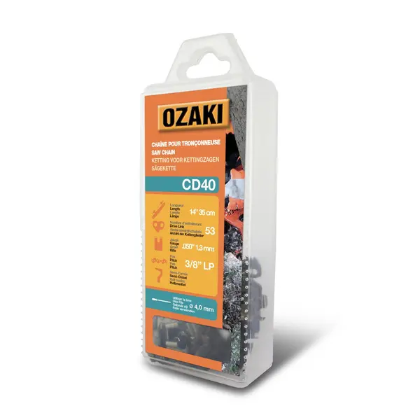 Chaîne de tronçonneuse OZAKI semi carrée: .3/8"LP .050 (1,3mm) 53 entraîneurs - OZAKI