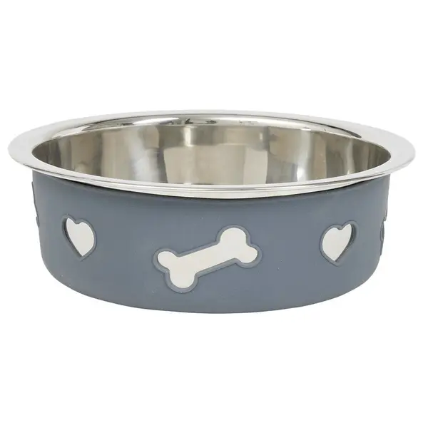 Gamelle pour chien inox silicone Ø21xH7cm