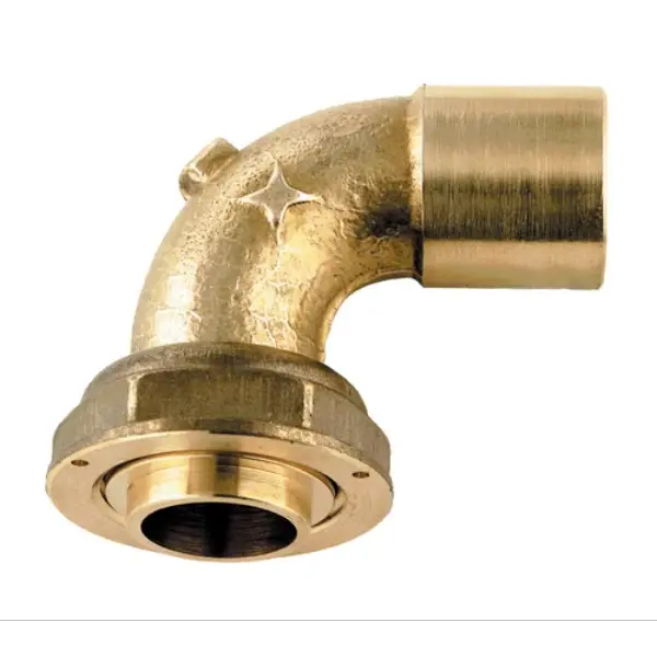 Raccord gaz coudé 90° à joint plat à braser cuivre