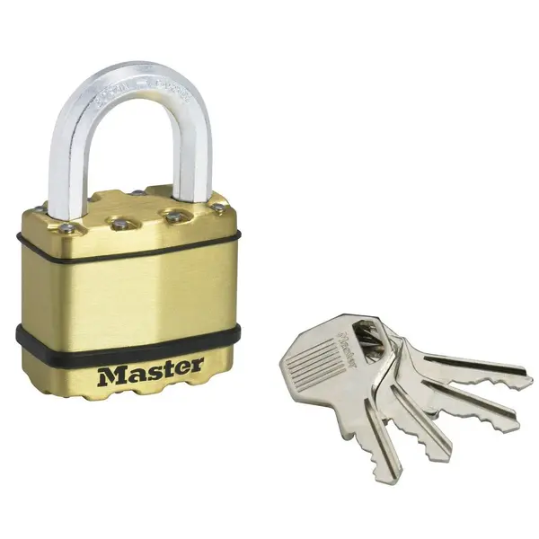 Lot de 2 cadenas à clé en acier laminé, MASTER LOCK, l.45 mm - MASTER LOCK