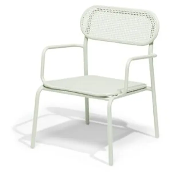 Chaise basse de jardin Faro empilable métal vert 56x56xH75cm