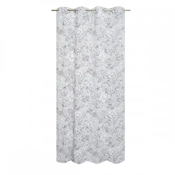 Rideau tamisant, Lizon blanc noir l.135 x H.240 cm - JBY CREATION