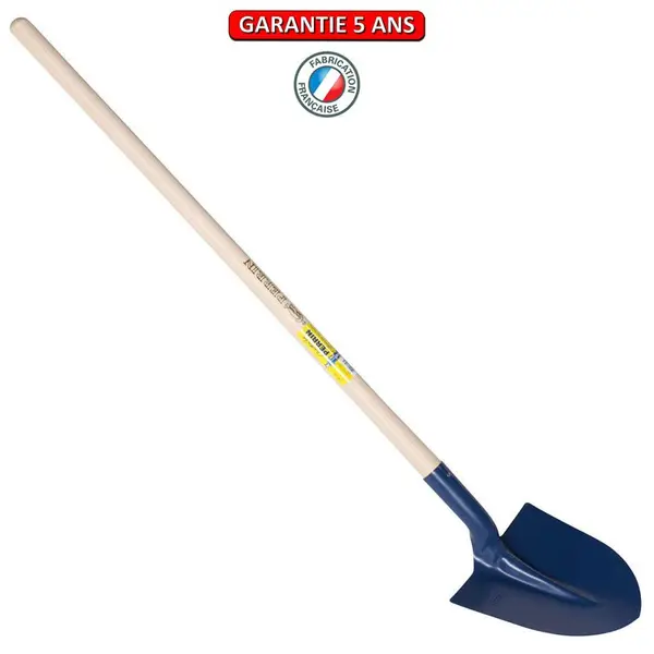 Pelle à terre, pelle ronde, fortification 31 cm emmanchée 1,10 m , pour le maçon et le BTP - PERRIN