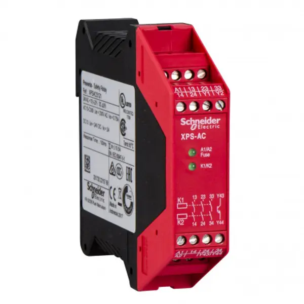 XPSAC5121 Schneider Relais de sécurité surveillance arrêt d'urgence 3 sorties 24Vca-cc Preventa XPSAC