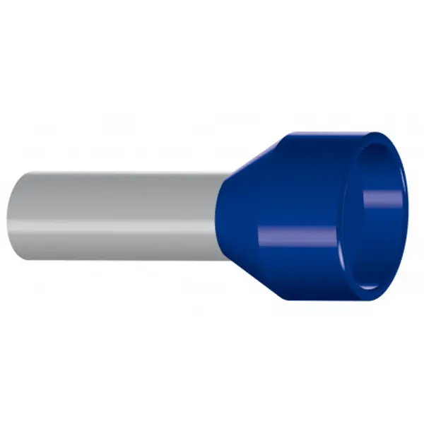 Embout de câblage isolé pour fil souple section 50mm² - bleu - collerette isolante - Sachet de 50 pièces