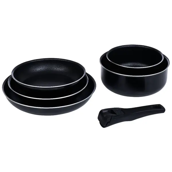 Batterie de cuisine 6 pièces aluminium noir
